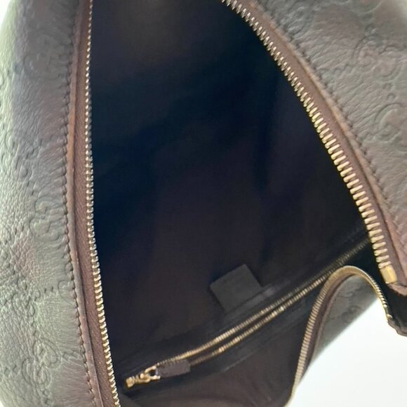 Gucci Dark Brown Guccissima Leather Medium Horsebit Hobo Bag /VECA - Picture 7 of 8
